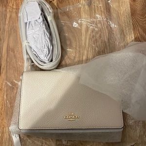 Brand new in Bag Coach Foldover Crossbody bag in Chalk